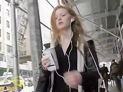 Ginger girl in floral pants
