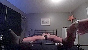 Girl sucks and tickles boyfriends tied toes till he orgasms