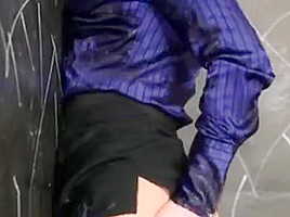 Glam Euro Slut Rubs Pussy
