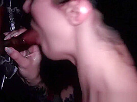 Gloryhole Samantha James Sucks Black Cock