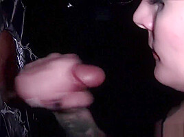 Gloryhole Samantha James Sucks Black Cock