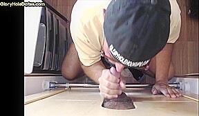 Gloryhole gaydaddy deepthroating cock in amateur closeup