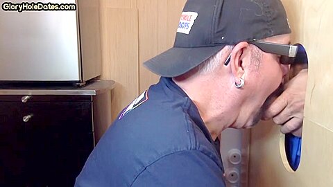 Gloryhole mature gaydaddy sucks dong on 1st gloryhole date