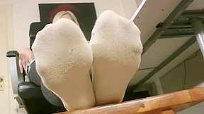Goddess J Tight White Socks Foot Tease