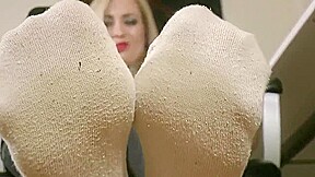 Goddess J Tight White Socks Foot Tease