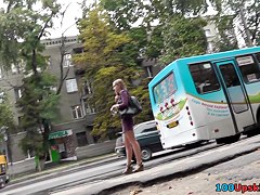 Gorgeous lady walks around in the upskirt free film