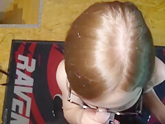 Greedy Perverted student 18+ Gets Her Glasses Cummed On