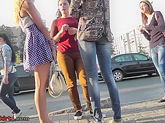 G-string of a sexy lady shown in free upskirt video