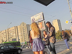 G-string of a sexy lady shown in free upskirt video