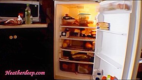 HD Heather Deep gets huge messy facial in kitchen