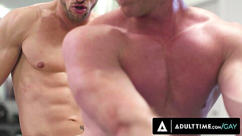 HETEROFLEXIBLE - Alpha Fitness Trainer DOMINATES His Client's Ass For Everyone To See In Public Gym