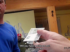 HUNT4K Brunette sucks cock and gives pussy for drilling for cash