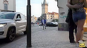 HUNT4K Pretty brunette fucked by stranger to earn cash for ring