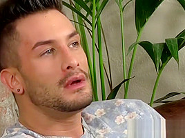 Handsome jock Andrea Suarez tugging his big fat dong