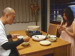Haruki Aoyama big boobed Asian housewife gives oral sex