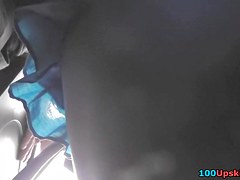 Hawt honey in denim upskirt vid