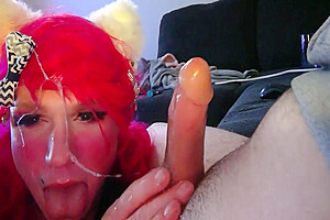 He Cums Without Warning! Slobbering Femboy Deepthroats His Cumshot 12 Min
