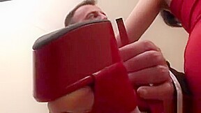 Highheeled Fetish Slut Gives Head And Footjob