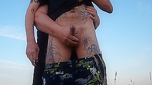 Holds My Dick While I Pee After Jerking Off Sucks Cock Close Up