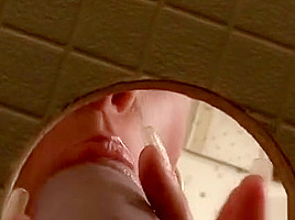 Horny Babe Gets Her Butt Covered With Slime At Gloryhole
