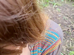 Horny Cock-sucking Slut Fingered In Public Park Before She Sucks Dick