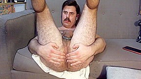 Horny Naked Hairy Masturbator Plays With Anal Toy