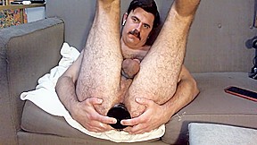 Horny Naked Hairy Masturbator Plays With Anal Toy