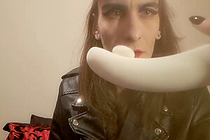 Horny Trans Girl Happily Rides Toy