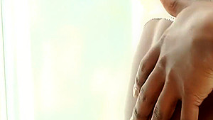 Horny ebony babe gets big cock in her ass