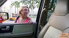Horny teen 18+ flashes her tits and masturbates and gets fucked by a stranger