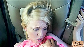 Horny teen 18+ flashes her tits and masturbates and gets fucked by a stranger