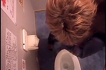 Hot Jap takes a piss and gets screwed in the toilet