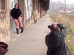 Hot Photoshoot at a Prague Railway Staiton on a Cold January Morning