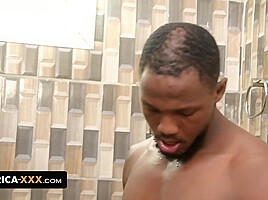 Hot Sex In The Shower With A Busty African Babe