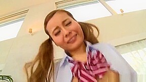Hot babe Yuuki Mari sucks a massive stiff penis
