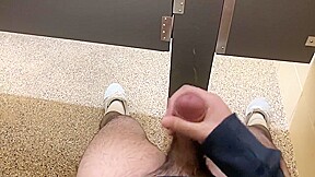 Hot teen 18+ Jerks Off In Public Park Restroom Caught