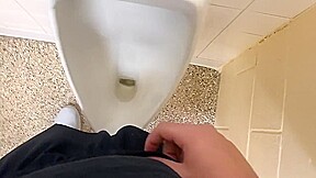 Hot teen 18+ Jerks Off In Public Park Restroom Caught