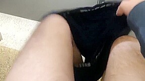 Hot teen 18+ Jerks Off In Public Park Restroom Caught