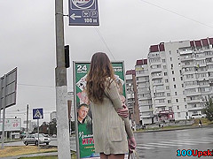 Hot upskirt porn with amateur red head girl in public