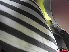 Hot upskirt porn with amazing gal in a public place