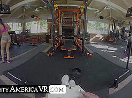 Hotness has arrived at the gym and Rachel Starr loves a good cardio FUCK to make her sweat