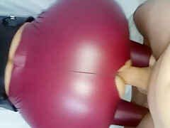 Huge Cum Load On Her Leather Pants And Jacket After Quick Pov Doggy Fuck