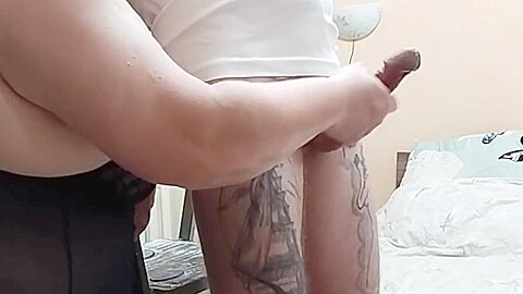 I Made My Step son-in-laws Cock Hard After Which He Fucked Me And Finished On Me