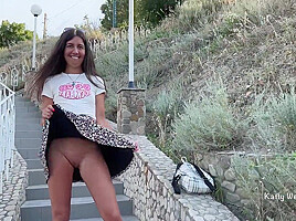 I Take Off My Panties In Public And Play With Pussy While People Walk By