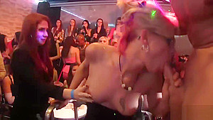 Incredible babes at an orgy get rammed