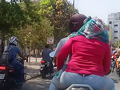 Indian hot ass girl on bike