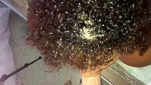 Interracial couple ebony gets a face full of cum