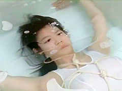 Japanese girl breath holding