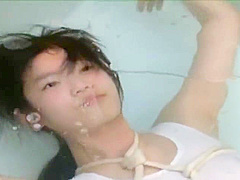Japanese girl breath holding