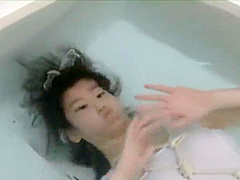 Japanese girl breath holding
